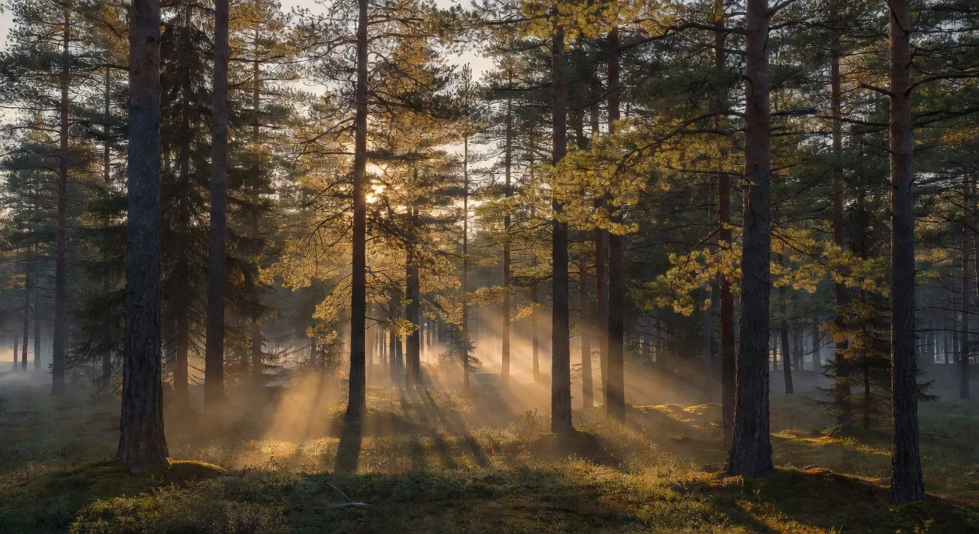 Forêt boréale au lever du soleil — la nature au cœur des proverbes amérindiens