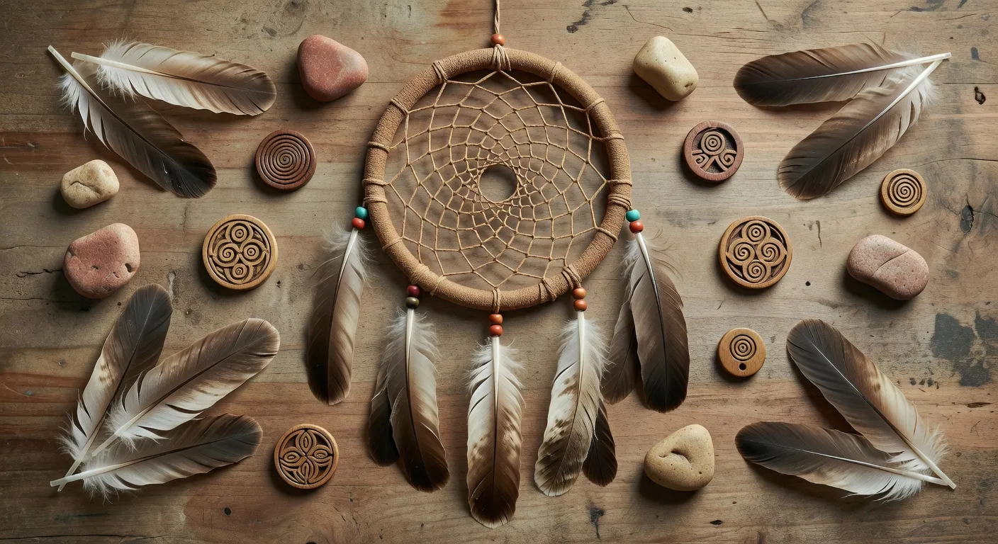 Plumes et symboles autochtones — représentation symbolique des traditions amérindiennes